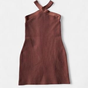 Aritzia Babaton Sculpt Knit Halter Mini Dress
